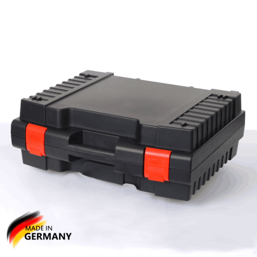 Кейс HEAVY 4054 черный с красными защелками и красной ручкой Кейс HEAVY 4054 черный с красными защелками и красной ручкой